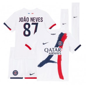 Paris Saint-Germain Joao Neves #87 Gostujuci Dres za Dječji 2025-26 Kratak Rukavima (+ kratke hlače)